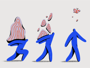 Image of someone bearing a heavy load, illustrating the impact of carrying emotional or mental stress