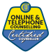 Online and telephone counselling trained logo – professional counselling services available remotely